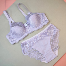 Half net light  padded lace bra set