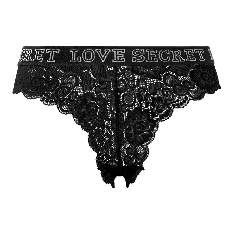 Women's  Lace Underwear Low Waist Panties Female  Breathable Thongs Transparent Underwear