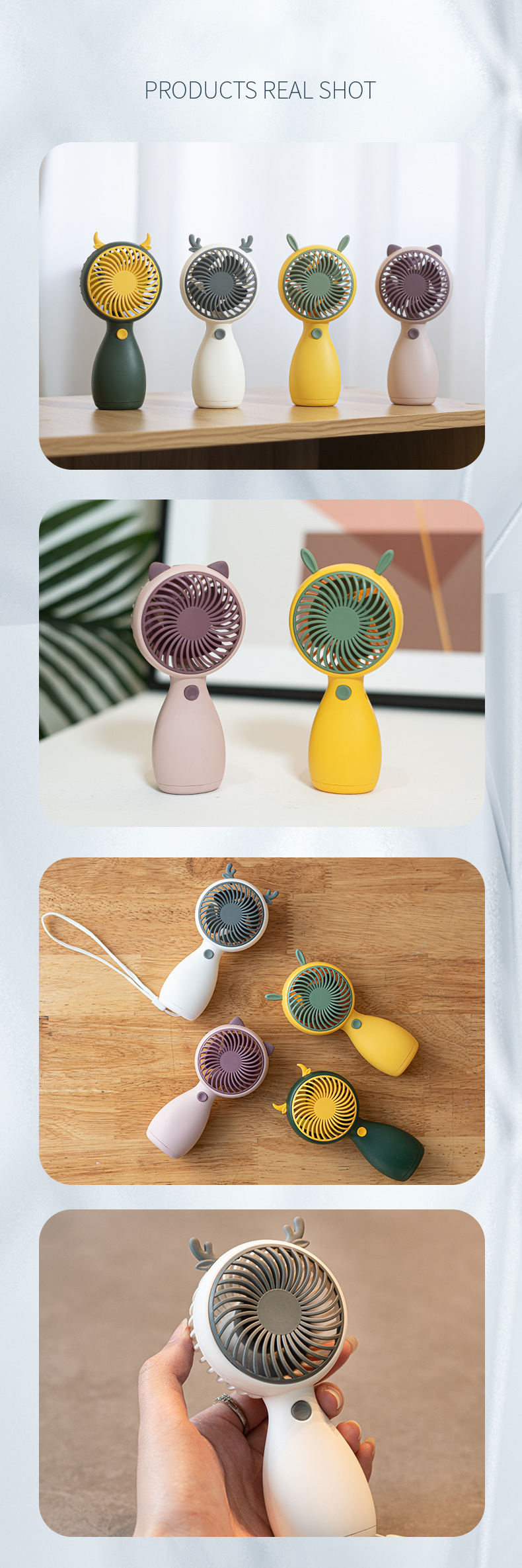 Outdoor Travel Usb Charging Fan Mini Rechargeable Handheld Cartoon Cat Head Cute Portable Summer Creative - Vs