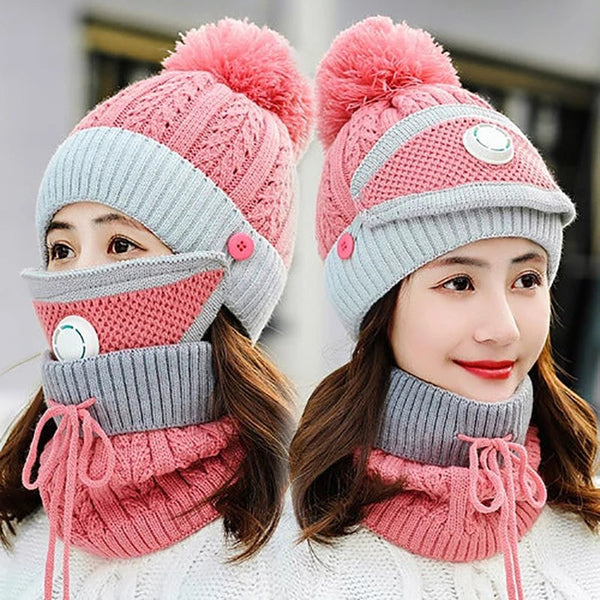 Warm ladies cap 3 in one