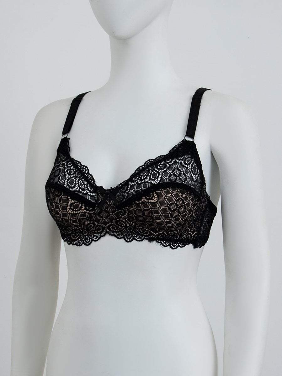 Lace Design Non-Padded Non-Wired Bra