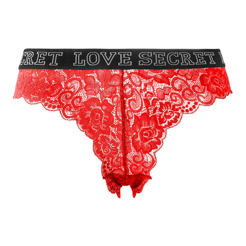 Women's  Lace Underwear Low Waist Panties Female  Breathable Thongs Transparent Underwear