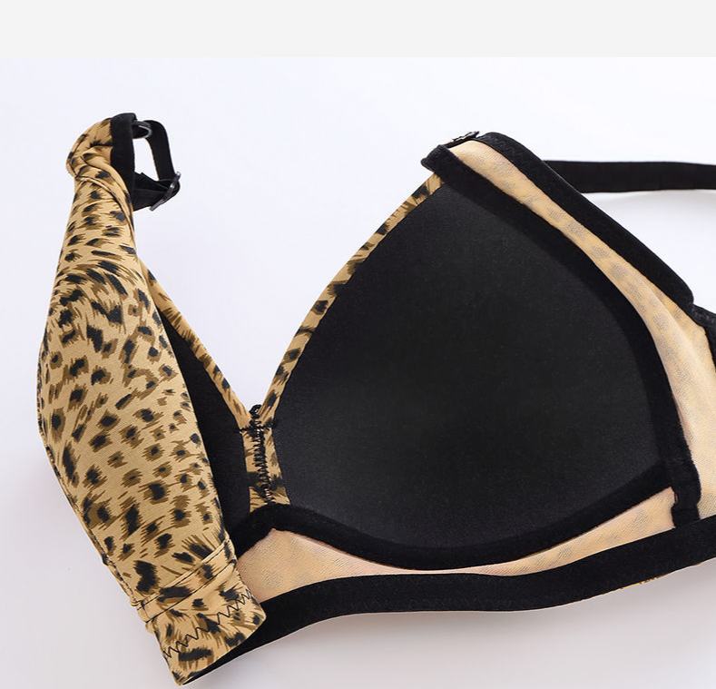 Light padded cheetah print bra