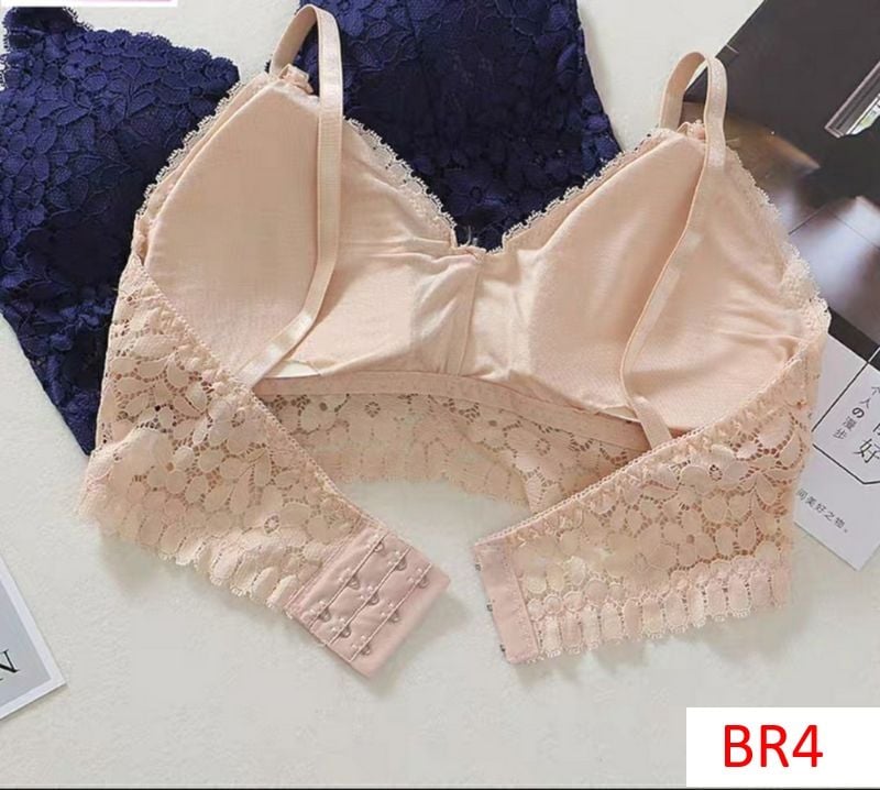 Style Lace Bra with back huks for Women Wireless Bralette Lingerie Bras