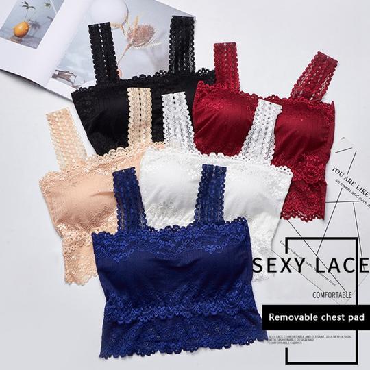 Pack Of 3 Embroidered Lace Tube Top