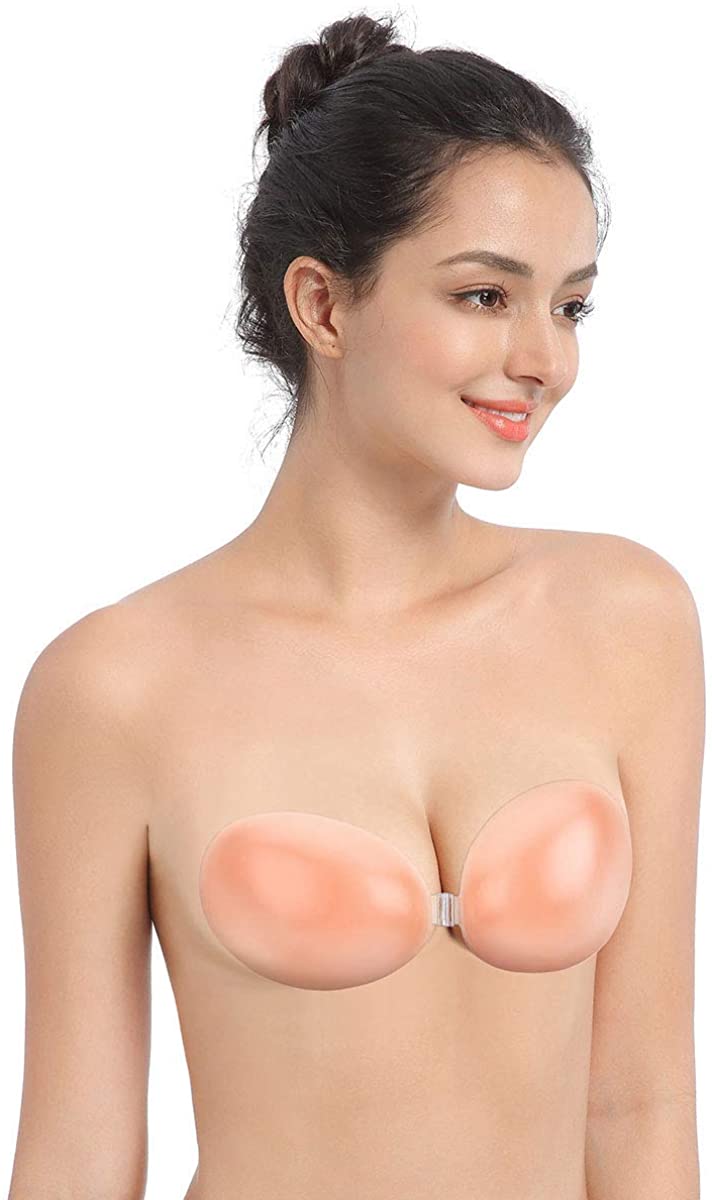 Adhesive Bra Strapless Invisible Silicone Bra Backless Push Up Sticky Bra for Women