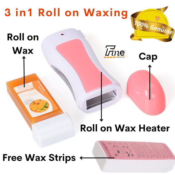 Roll on Wax Warmer Kit, Portable Home Waxing Kit, Wax Roller Kit for Hair Removal, Men and Women