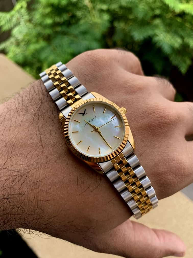 Gold and silver 2025 two tone watch