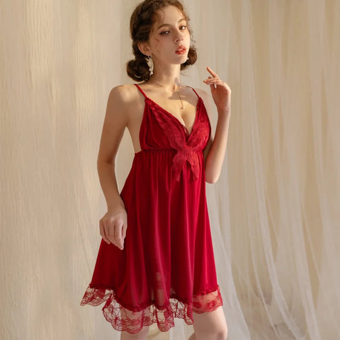 Intimate Lingerie Satin Silk Lace Nighty