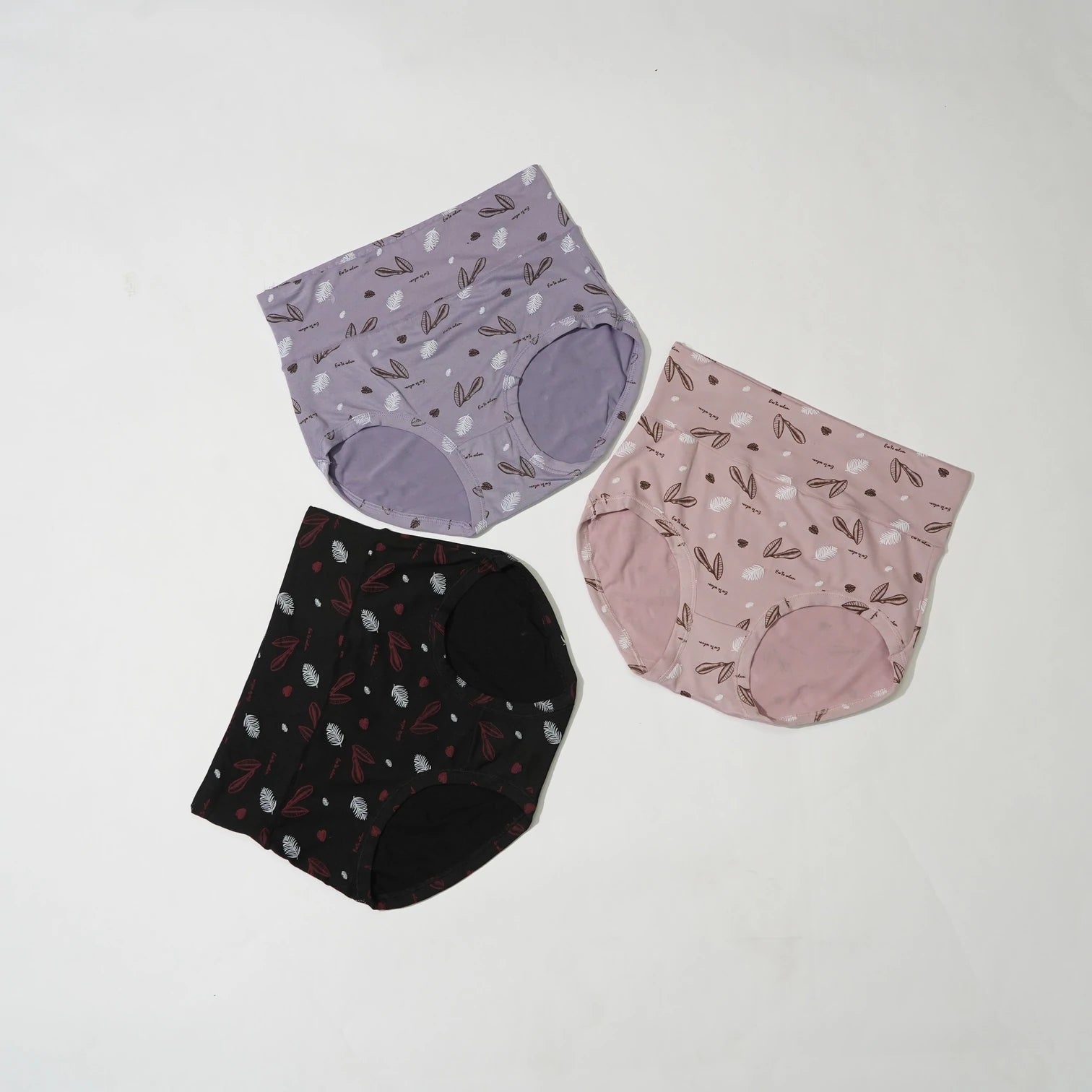 Flower Printed High Waist Panty pack of 3