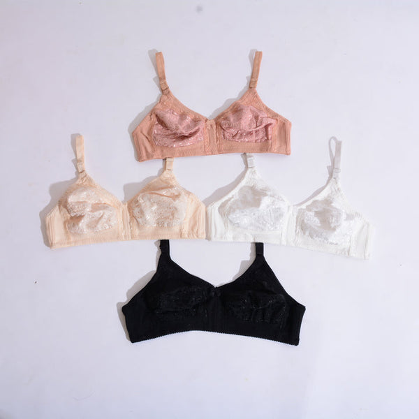 Embroidery cotton bra