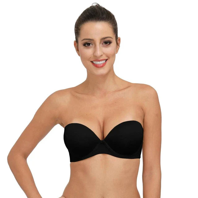 Non padded strapless bra