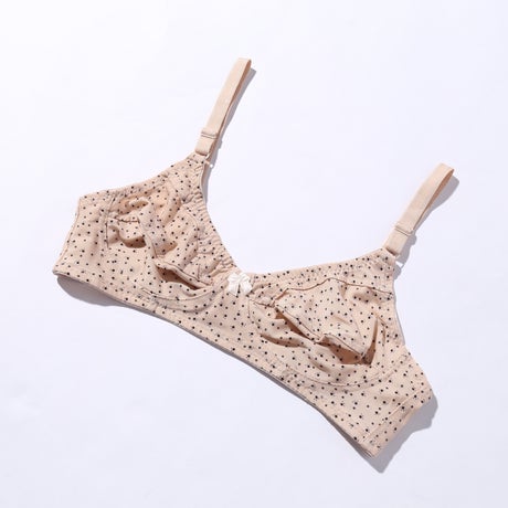 GALAXY  COTTON NON PADDED WIRELESS DOTTED BRA