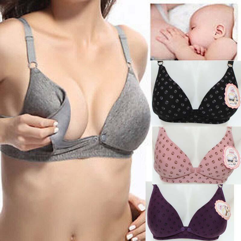 Front open 2 button feeding bra