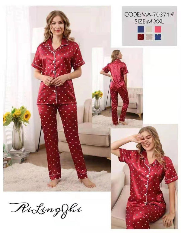 Luxury Print Comfortable Pajamas for Ladies night suit MA-70371