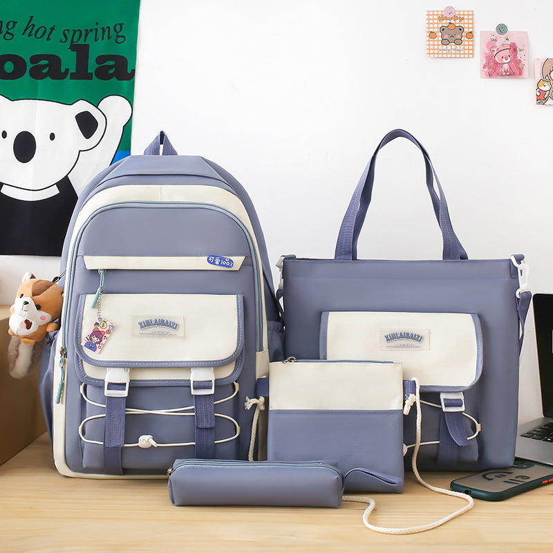 4 Pieces Backpack - Bunny Bag - Tote Bag - Travel Bag - School Bag - Canvas Bag - Vs