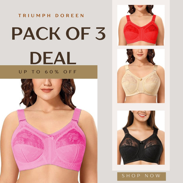 (PACK OF 3) TRIUMPH DOREEN WORLD FAMOUS BRA (❣️New Colors ❣️)