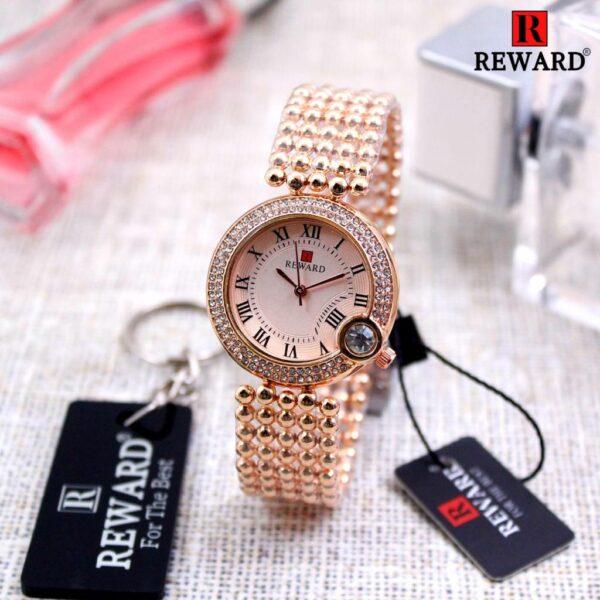 Reward Waterproof Watch Fashion Ladies Luxury Stainless Steel Quartz Wristwatch Relogio Feminino