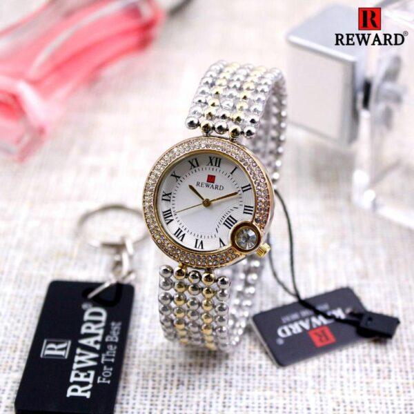 Reward Waterproof Watch Fashion Ladies Luxury Stainless Steel Quartz Wristwatch Relogio Feminino