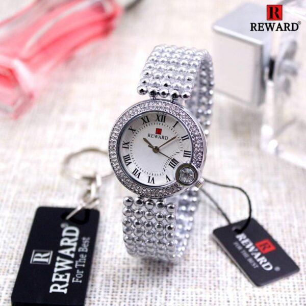 Reward Waterproof Watch Fashion Ladies Luxury Stainless Steel Quartz Wristwatch Relogio Feminino