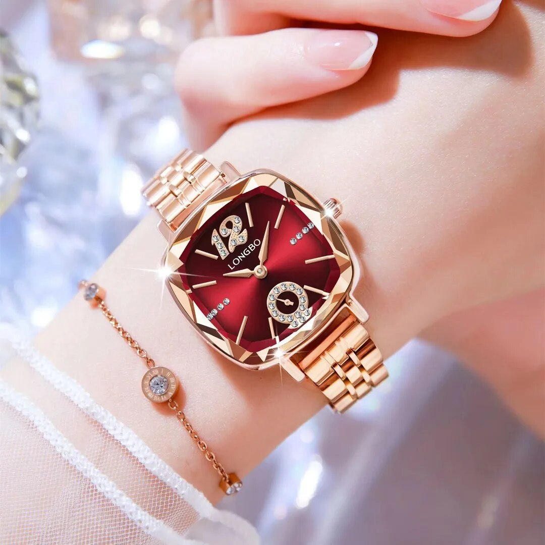 2023 Luxury Fashion Women's Diamond Square Quartz Watch Ladies Party Business Wrist Watch Female Clock