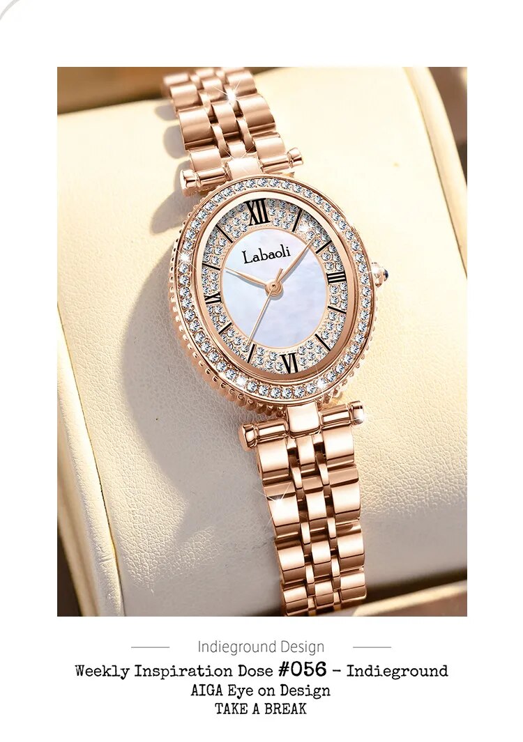 Luxury Classic Women Watches Full Diamond Dial Watch Women Rose Gold Watches Stainless Steel Quartz Wristwatches Reloj Mujer