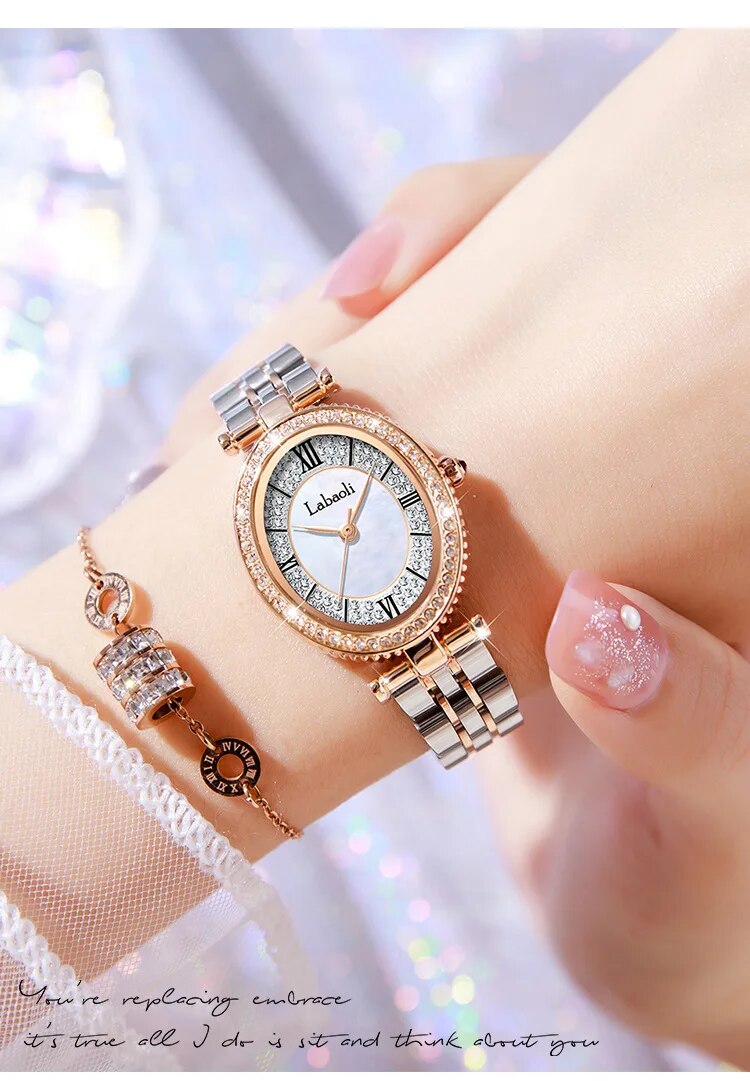 Luxury Classic Women Watches Full Diamond Dial Watch Women Rose Gold Watches Stainless Steel Quartz Wristwatches Reloj Mujer