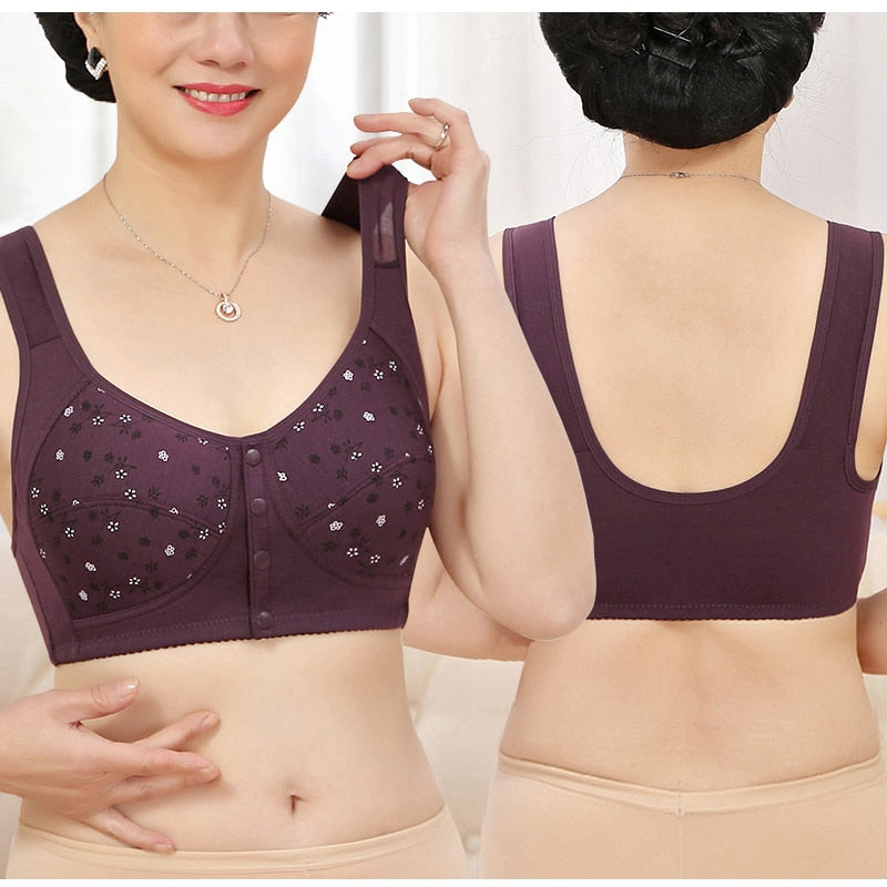 Front open Front Closure Cotton bra large size sports underwear women's bra