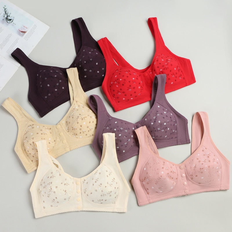 Front open Front Closure Cotton bra large size sports underwear women's bra