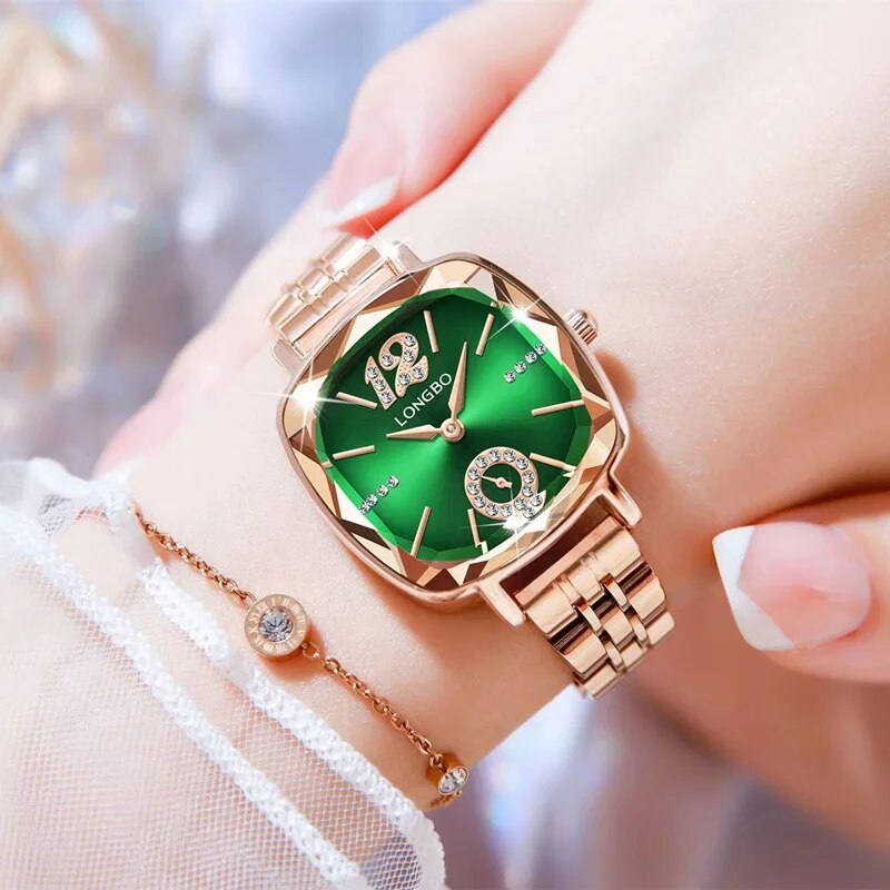 2023 Luxury Fashion Women's Diamond Square Quartz Watch Ladies Party Business Wrist Watch Female Clock