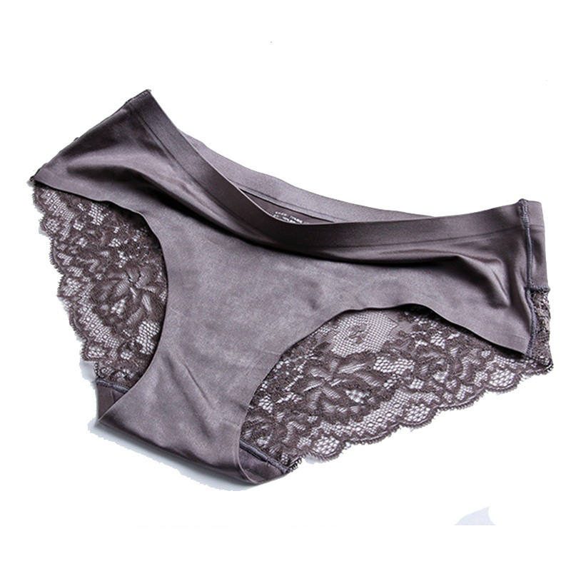 Pack of 3  Underwear lingerie breathable  seamless  interior lace satin women's net  panties