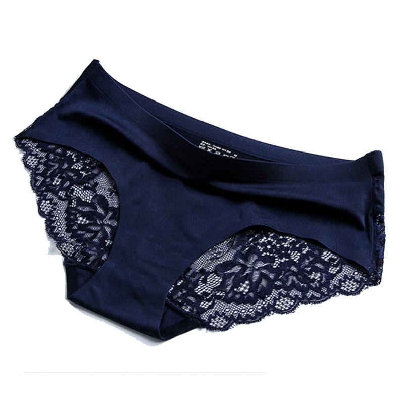 Pack of 3  Underwear lingerie breathable  seamless  interior lace satin women's net  panties