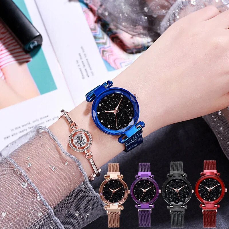 Star sky simple on sale fashion women's watch