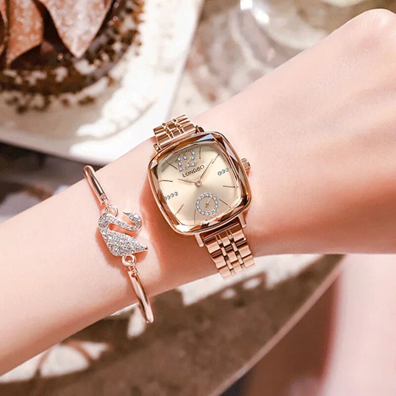 2023 Luxury Fashion Women's Diamond Square Quartz Watch Ladies Party Business Wrist Watch Female Clock