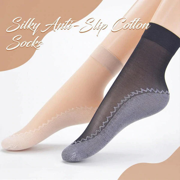 Silky Anti-Slip Cotton Socks（2 Pairs）