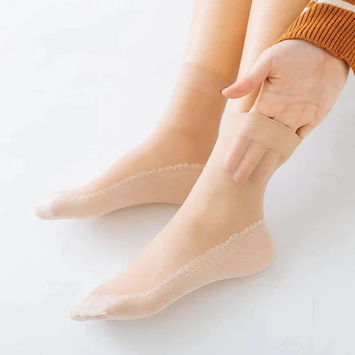 Silky Anti-Slip Cotton Socks（2 Pairs）