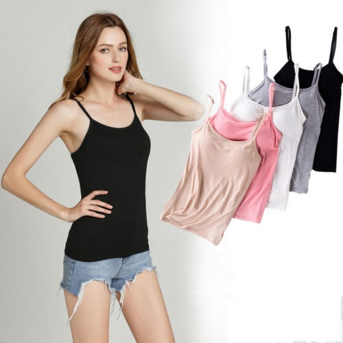 Solid Adjustable Strap Tank Tops Women Underwear Camisole Breathable Cotton Crop Top