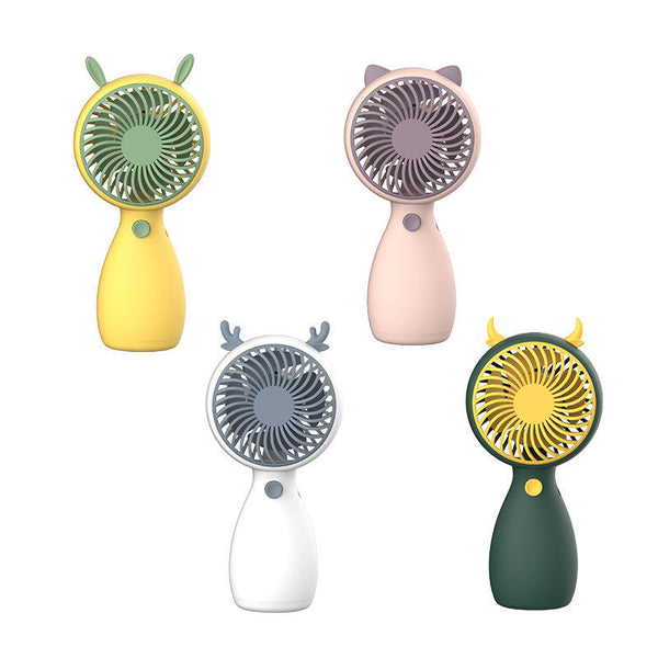 Outdoor Travel Usb Charging Fan Mini Rechargeable Handheld Cartoon Cat Head Cute Portable Summer Creative - Vs