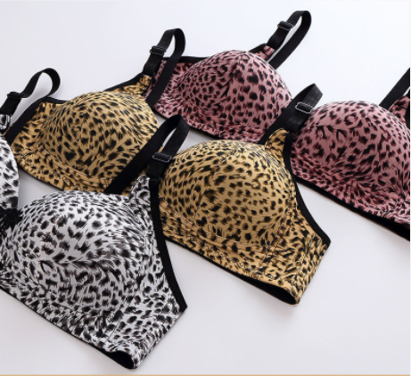 Light padded cheetah print bra