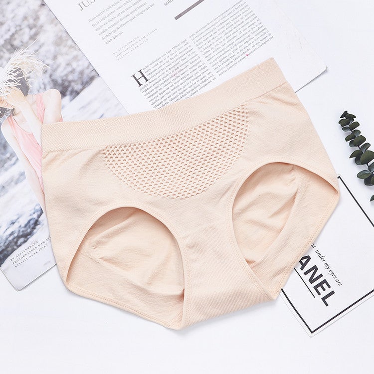 Pack Of 3 Women's Leakage Proof  Mid Waist Woman Honeycomb Brief Breathable Underwear