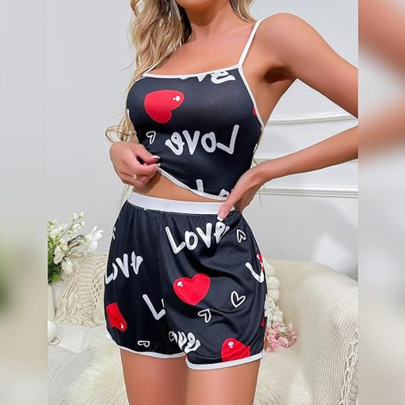 "Heart & Love Satin Sleep Set"