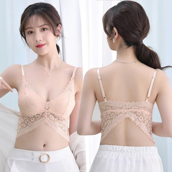 Butterfly lace removable padded bra