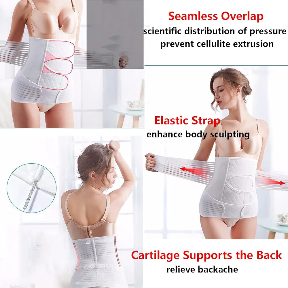 2 in 1 Postpartum Belly Band Support Recovery Wrap Belly/Waist/Pelvis Belts Girdles for Women C Section Recovery Band Waist Trainer Abdominal Binder Belly Slimmer