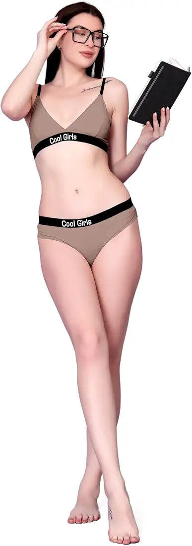 Cool girls ice silk bra panty set