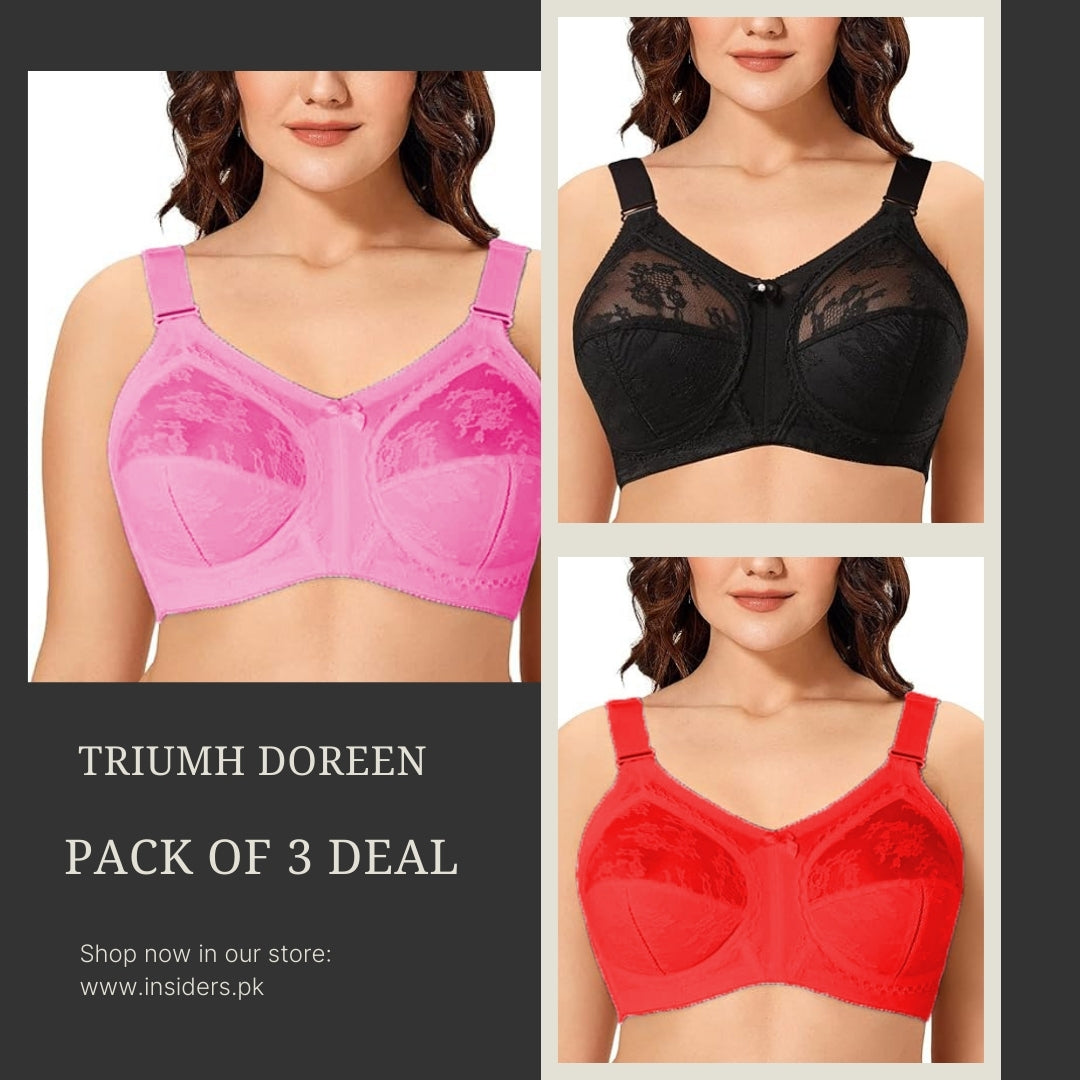 (Pack of 3) Triumph Pack of 3 Bras - Doreen 76% OFF Today  (NEW COLOR )