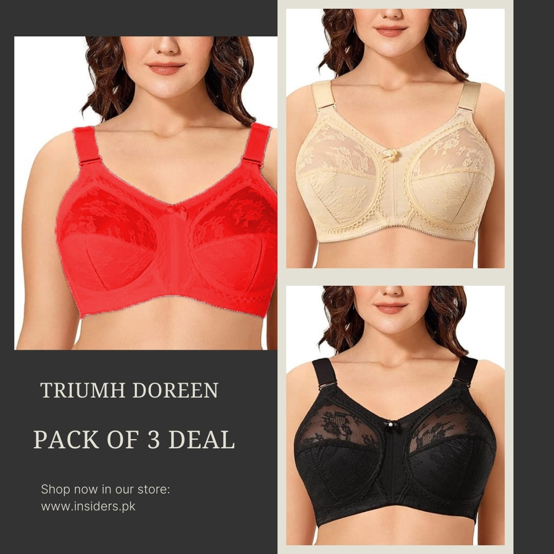 (Pack of 3) Triumph Pack of 3 Bras - Doreen 76% OFF Today  (NEW COLOR )