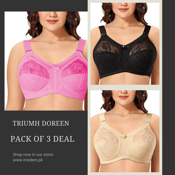 (Pack of 3) Triumph Pack of 3 Bras - Doreen 76% OFF Today  (NEW COLOR )