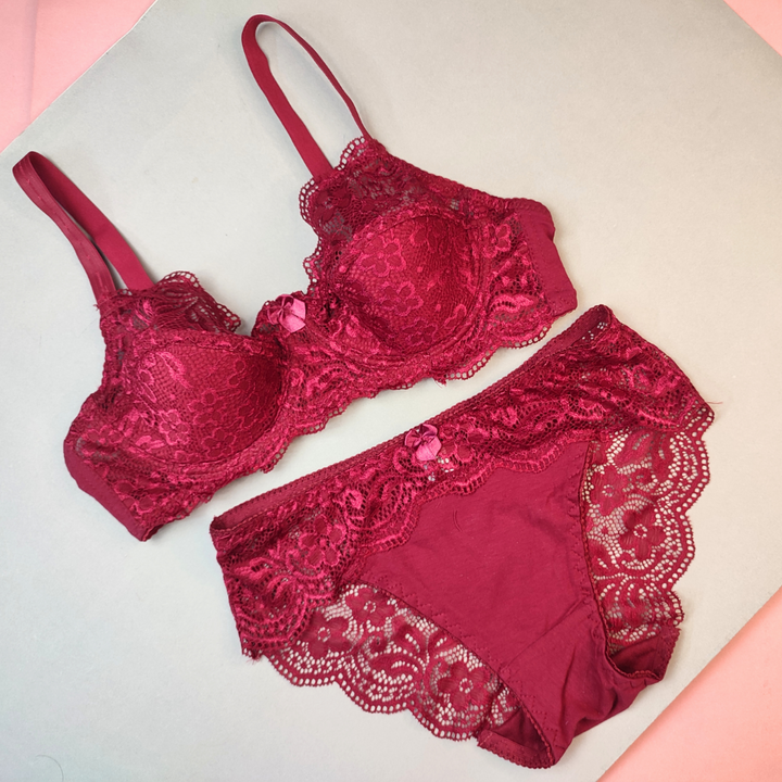 Half net bra panty set