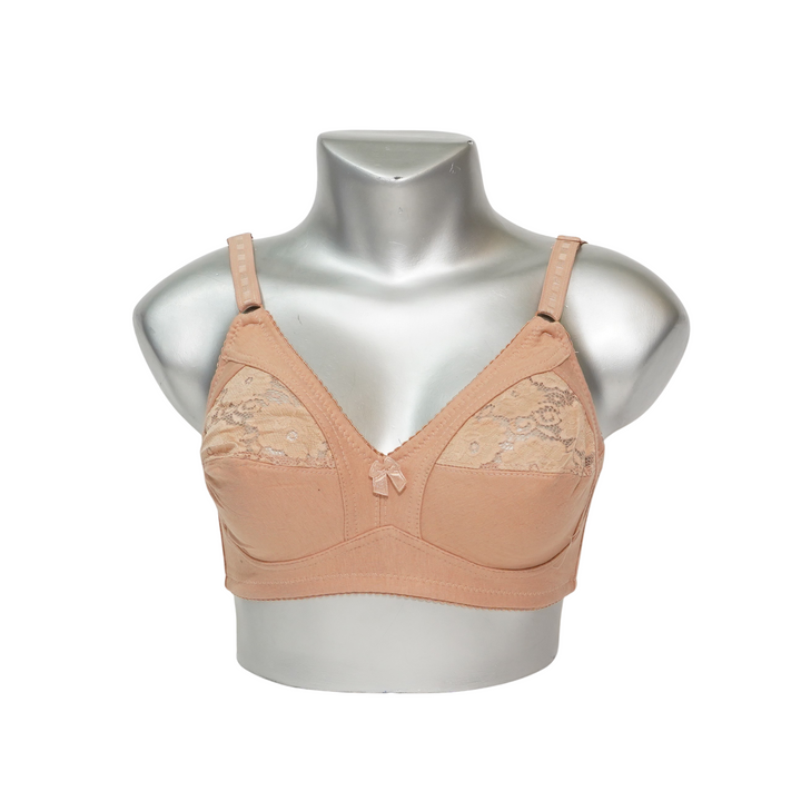 Half net cotton bra