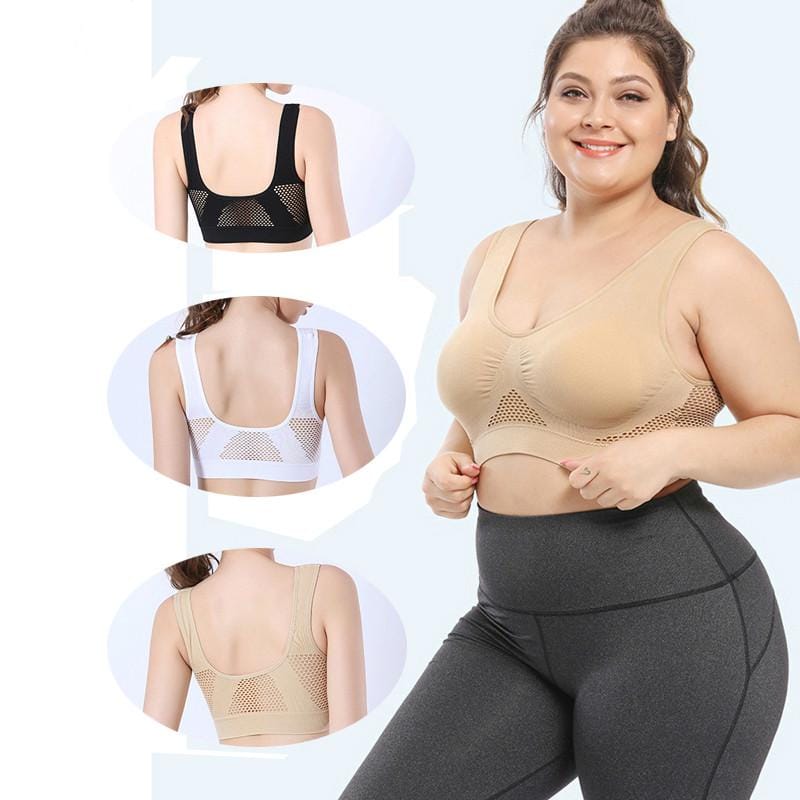 Pack Of  3 Plus Size Air Bra Comfortable Breathable Extra-Elastic